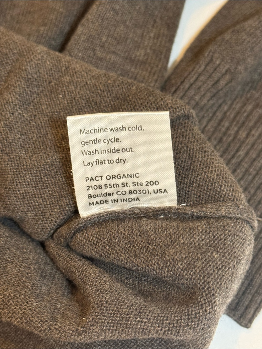 PACT Organic Cotton Crewneck Sweater Womens M Oatmeal Brown Minimalist Capsule - Picture 8 of 9
